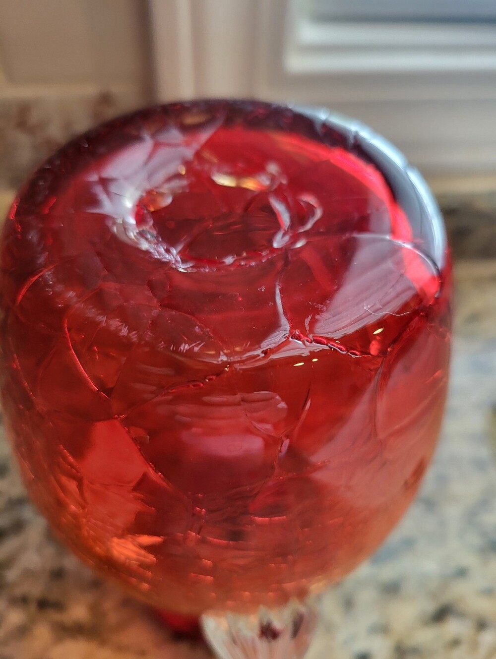 VTG. Blenko 7 Inch  Handblown Amberina  Crackle Glass Pitcher -Vase  Glass Art - Picture 11 of 16
